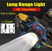 990000LM Super Bright LED Headlamp USB Rechargeable Headlight Flashlight Torch