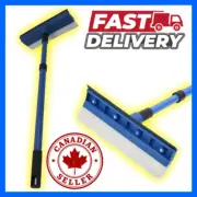 2-in-1 Telescopic Window Cleaner Long Handle Glass Squeegee & Sponge Mop Tool