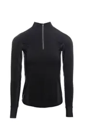 Alessandro Albanese Women's CleanCool Half Zip Long Sleeve Top Black XS NWT