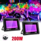 2X 200W Black Light Flood Light Bar UV LED Stage Blacklight Party DJ Halloween