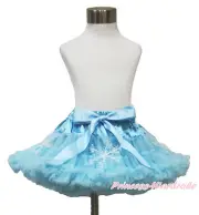 Princess Elsa Light Blue White Snowflakes Girl Full Pettiskirt Dance Tutu 1-8Y