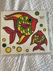 DuPont Co. Stain Glass Art Transparencies Fish Retro Psychedelic