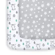 Pack and Play Sheets, 2 Pack Mini Crib Sheets, Stretchy Playard Fitted Sheet, Co