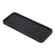 12" x 4.7" Silicone Bathroom Tray Soap Dispenser Tray, Black