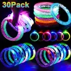 30x Super Bright LED Light Up Wristband Bracelet Glow In Dark Star Party Favor
