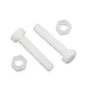 Piutouyar 20 Pair M5x25mm White Nylon Hex Bolts Plastic Hex Nuts Full Thread ...