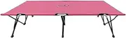 Camping Sunloungers Reclining Patio ChairsTwo Person Folding Sun Lounger Pink Steel