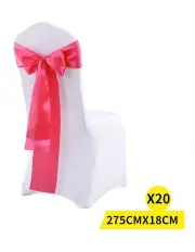 [Traderight] Satin Table Runners Chair Sashes Covers 20 Pieces in Red