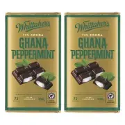 915840 2 x 250g BLOCK OF THE WHITTAKER'S WHITTAKERS GHANA PEPPERMINT 72% COCOA