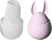 Jar Silicone Mold | Easter Bunny Resin Jar Molds Silicone with Lid - Handmade Container Candle Cup Mould Supplies for Desk Decor, Art Craft