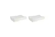 2PK Jason Breezeair Therapeutic Contoured Knitted Memory Foam Pillow White