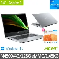 在飛比找momo購物網優惠-【Acer】微軟M365組★14吋N4500文書筆電(Asp