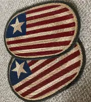 2 Original Flag 10"x15" Oval Placemats Earth Rugs Braided Jute Table Mat New