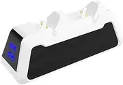 Ronyme Controller Charging Dock Controller Stand Easy to Carry Unique Easy to Charge Quick Charge Station Double Controller Base, White