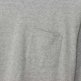 【Champion】官方直營-基本款素色口袋長袖T恤-男(灰色)