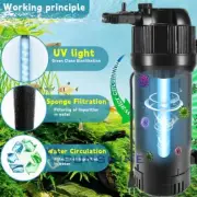 UV Sterilizer Filter Aquarium Fish Pond Tank Oxygen Clean Clarifier Wave Pump