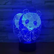 3D Panda Night Light 7 Color Change LED Desk Lamp Touch Switch Room Decor Gift E