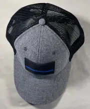 THE THIN BLUE LINE FLAG HOWITZER Snap Back Trucker Baseball HAT Cap Black/Gray