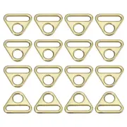 0.98" Adjuster Triangle with Bar Swivel Clip D Dee Ring Buckle, 16Pcs Bronze