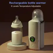 Bottle Warmer, Rechargeable USB Battery-Powered Wireless, 6-speed Adjustment