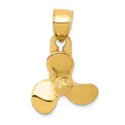 14k Yellow Gold 3-D Moveable Blade Propeller Pendant