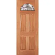 Woodcraft 2040 x 820 x 40mm Entrance Door Carolina Black Leadlight Glass TG3 GlassCBB
