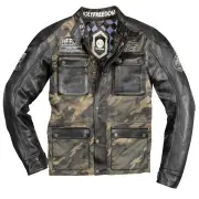 Quattro Camo Black Motorcycle Leather/Textile Jacket