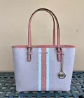 MICHAEL KORS JET SET TRAVEL MD CARRYALL TOTE CENTER STRIPE MK SHERBERT MULTI