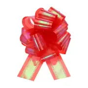 10pcs 7 Inch Metallic Large Big Pull Bow Gift Wrapping Bows Ribbon, Red