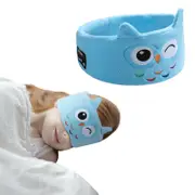 Kids Wireless 5.0 Bluetooth Sleep Headphone Cute Animal Eye Mask Headband-Blue