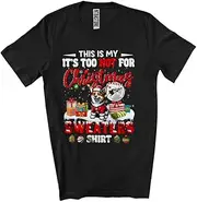 [Generic] Corgi Too Hot for Christmas, Funny Pajama Xmas Family Group Unisex T-Shirt