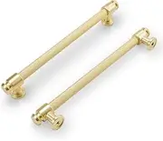 POVEFONK 10 Pack 7-1/2 inch(192mm) Brushed Brass Kitchen Cabinet Handles Knurled Cabinet Pulls Gold Drawer Pulls Kitchen Cabinet Hardware