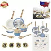 Stylish 10-Piece Induction Cookware Set with Nonstick Ceramic Finish & Utensils