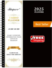 2025 Daily Planner/Appointment Book, 9" x 11" Black