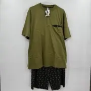 NWT Calida of Switzerland Thin Crewneck shorts 2PC Pajamas large
