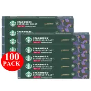 Starbucks By Nespresso Decaf Espresso Roast Coffee Pods Capsules 100 Pack