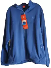 CAMEL CROWN Soft Polar Fleece Coat Blue Mens Full Zip Jackets with Pockets Sz L