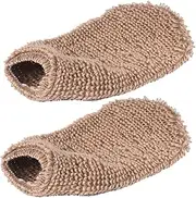 HONITANO 2pcs Exfoliating Bath Gloves Thickened Mitts for Back Neck Feet Durable Plant Scrubbers Reusable Machine Washable Brown