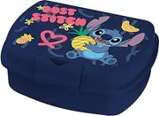 Disney Sandwich Box Kids Plastic Stitch Box BPA Free with Safety Lock Washable Reusable Not Microwave and Dishwasher Safe