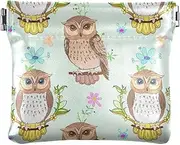 [ODAWA] Coin Purse Mandala Floral Soft PU Leather Mini Wallet Change Purses For Men Women Size 4.3" X 3.7", Owls Wildflowers, one size, Owls Wildflowers