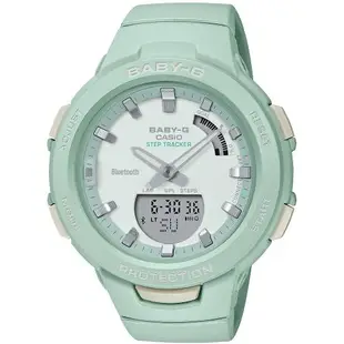 CASIO 卡西歐 Baby-G 藍牙計步雙顯運動手錶-酪梨綠 (BSA-B100CS-3A)