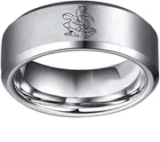 Sping Jewelry Miami Hurricane Team NCAA Sports Ring Titanium Steel American Football Band Size 6-13