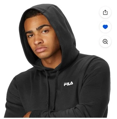 FILA Men’s Performance Hoodie (Black, Large) Hooded Pullover Sweatshirt w/pocket