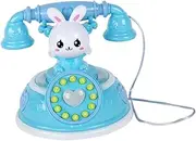 ERINGOGO Simulated Telephone Pretend Play Phone Toy Phone for 1- 3 Simulation Telephone Toy Cell Phone Toy Phone Pretend Play Musical Toys Phone Plastic Blue