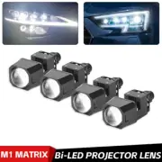 4X 1.5'' Mini Headlight Bi LED Projector Lens Hi/Lo Retrofit Universal +Brackets