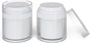 2 Pack 30Ml Airless Pump Jar, Thicken Empty Moisturizer Container, Portable Trav
