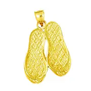 14K Gold Flip Flops Sandal Pendant