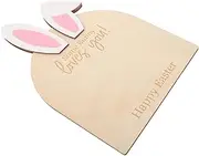 GARVALON Bunny Footprint Wooden Frame for Nursery Decor Cherished Footprint Record for Newborns Shower for First Easter