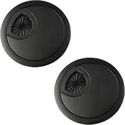 aoozleny Desk Grommet for Wire Organizer,PC Computer Desk Plastic Grommet Cord, Tidy Cable Hole Cover Organizers,2 Pack (60mm, Black)