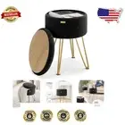 Stylish Black Storage Ottoman - Dual-Sided Lid Foot Stool for Living Spaces